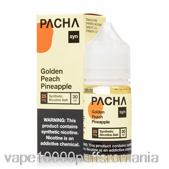 Vape Romania Ananas Piersic Auriu - Saruri Pacha Syn - 30ml 25mg